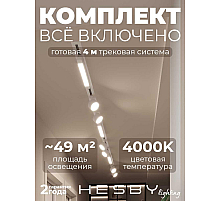 Встраиваемая однофазная трековая система Hesby Lighting Skylite №14 со светильниками HSBL_kompl_S014_VI4W4K