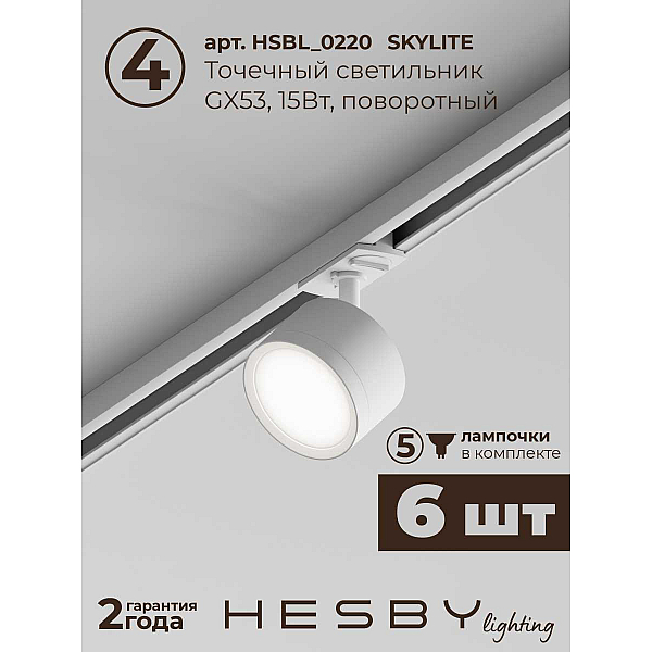 Встраиваемая однофазная трековая система Hesby Lighting Skylite №13 со светильниками HSBL_kompl_S013_VI2W4K
