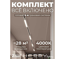 Встраиваемая однофазная трековая система Hesby Lighting Skylite №1 со светильниками HSBL_kompl_S001_VI4W4K