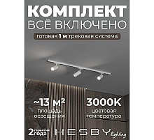 Накладная однофазная трековая система Hesby Lighting Skylite №3 со светильниками HSBL_kompl_S003_NI1W3K