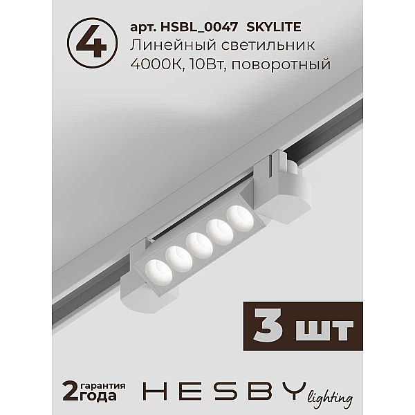 Встраиваемая однофазная трековая система Hesby Lighting Skylite №9 со светильниками HSBL_kompl_S009_VI2W4K