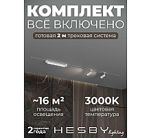 Встраиваемая однофазная трековая система Hesby Lighting Skylite №5 со светильниками HSBL_kompl_S005_VI2W3K