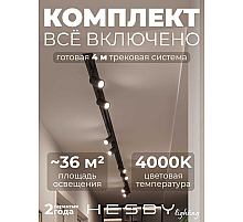 Встраиваемая однофазная трековая система Hesby Lighting Skylite №3 со светильниками HSBL_kompl_S003_VI4B4K