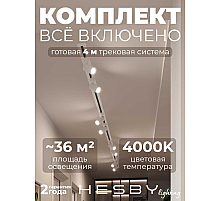 Встраиваемая однофазная трековая система Hesby Lighting Skylite №3 со светильниками HSBL_kompl_S003_VI4W4K