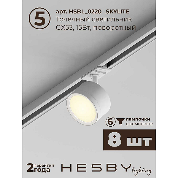 Встраиваемая однофазная трековая система Hesby Lighting Skylite №13 со светильниками HSBL_kompl_S013_VI4W3K