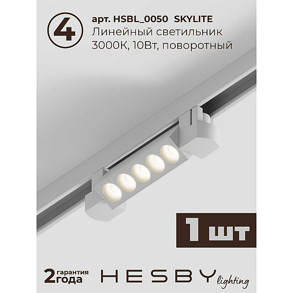 Встраиваемая однофазная трековая система Hesby Lighting Skylite №10 со светильниками HSBL_kompl_S010_VI2W3K