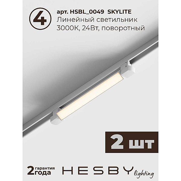 Встраиваемая однофазная трековая система Hesby Lighting Skylite №1 со светильниками HSBL_kompl_S001_VI2W3K