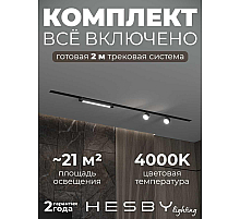 Встраиваемая однофазная трековая система Hesby Lighting Skylite №14 со светильниками HSBL_kompl_S014_VI2B4K