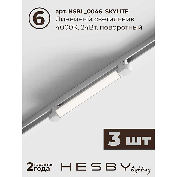 Встраиваемая однофазная трековая система Hesby Lighting Skylite №1 со светильниками HSBL_kompl_S001_VI3W4K_01