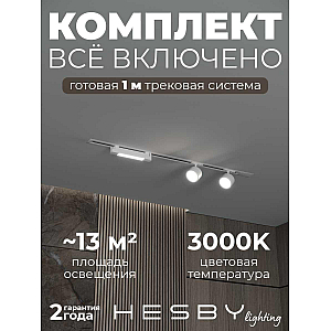 Встраиваемая однофазная трековая система Hesby Lighting Skylite №14 со светильниками HSBL_kompl_S014_VI1W3K