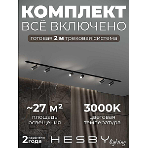 Встраиваемая однофазная трековая система Hesby Lighting Skylite №3 со светильниками HSBL_kompl_S003_VI2B3K