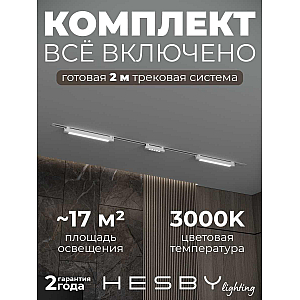 Встраиваемая однофазная трековая система Hesby Lighting Skylite №10 со светильниками HSBL_kompl_S010_VI2W3K