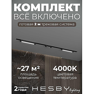 Встраиваемая однофазная трековая система Hesby Lighting Skylite №10 со светильниками HSBL_kompl_S010_VI2B4K