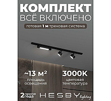 Накладная однофазная трековая система Hesby Lighting Skylite №14 со светильниками HSBL_kompl_S014_NI1B3K
