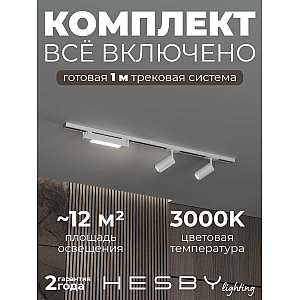 Накладная однофазная трековая система Hesby Lighting Skylite №5 со светильниками HSBL_kompl_S005_NI1W3K