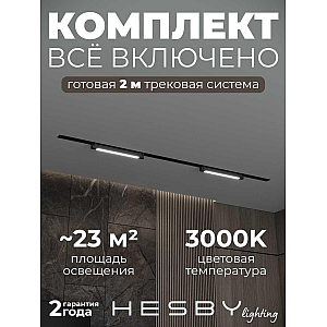 Встраиваемая однофазная трековая система Hesby Lighting Skylite №1 со светильниками HSBL_kompl_S001_VI2B3K