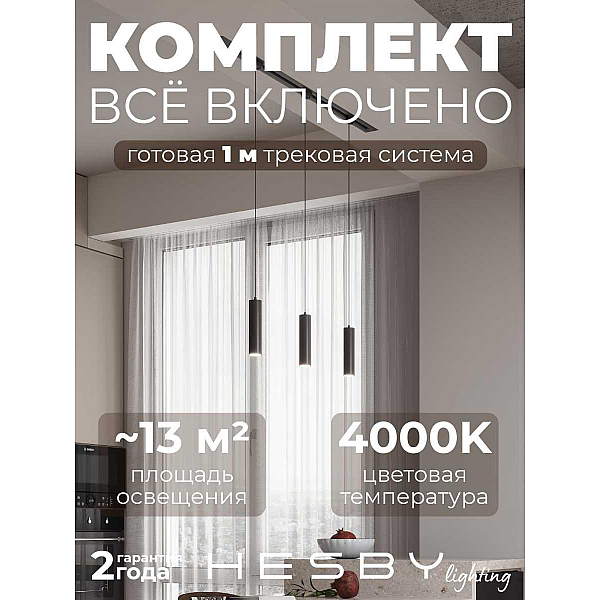 Встраиваемая однофазная трековая система Hesby Lighting Skylite №12 со светильниками HSBL_kompl_S012_VI1B4K