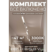 Встраиваемая однофазная трековая система Hesby Lighting Skylite №5 со светильниками HSBL_kompl_S005_VI4W3K
