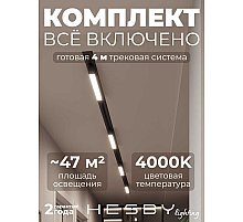 Встраиваемая однофазная трековая система Hesby Lighting Skylite №1 со светильниками HSBL_kompl_S001_VI4B4K