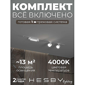 Встраиваемая однофазная трековая система Hesby Lighting Skylite №14 со светильниками HSBL_kompl_S014_VI1W4K