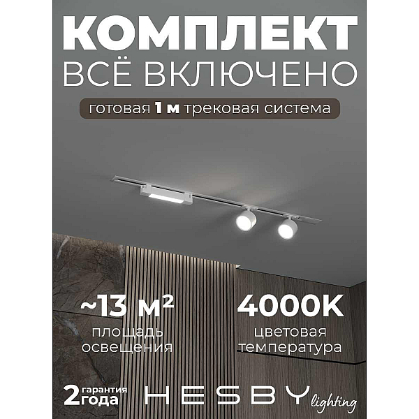 Встраиваемая однофазная трековая система Hesby Lighting Skylite №14 со светильниками HSBL_kompl_S014_VI1W4K