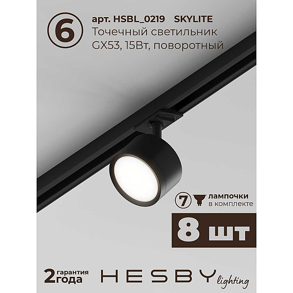 Встраиваемая однофазная трековая система Hesby Lighting Skylite №13 со светильниками HSBL_kompl_S013_VI3B4K