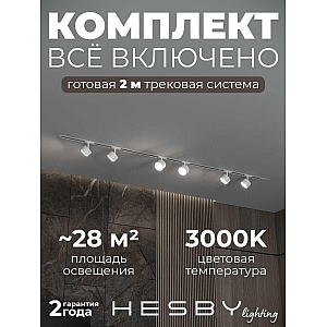 Встраиваемая однофазная трековая система Hesby Lighting Skylite №13 со светильниками HSBL_kompl_S013_VI2W3K