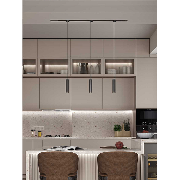 Встраиваемая однофазная трековая система Hesby Lighting Skylite №12 со светильниками HSBL_kompl_S012_VI1B3K