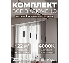 Встраиваемая однофазная трековая система Hesby Lighting Skylite №12 со светильниками HSBL_kompl_S012_VI2B4K