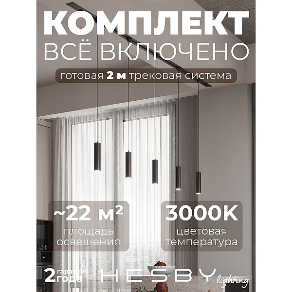 Встраиваемая однофазная трековая система Hesby Lighting Skylite №12 со светильниками HSBL_kompl_S012_VI2B3K