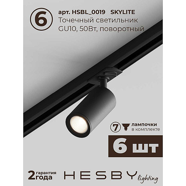 Встраиваемая однофазная трековая система Hesby Lighting Skylite №5 со светильниками HSBL_kompl_S005_VI4B4K