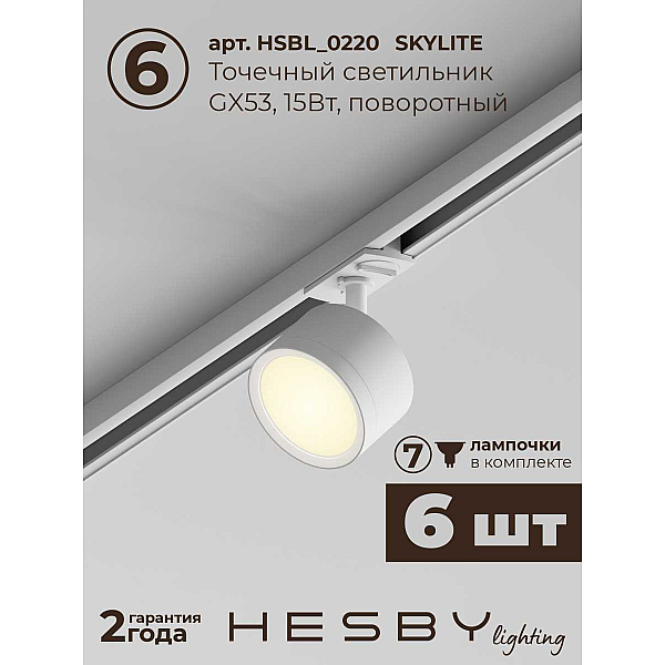 Встраиваемая однофазная трековая система Hesby Lighting Skylite №14 со светильниками HSBL_kompl_S014_VI4W3K