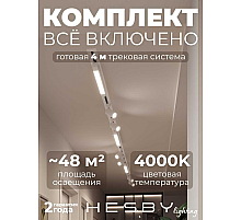 Встраиваемая однофазная трековая система Hesby Lighting Skylite №5 со светильниками HSBL_kompl_S005_VI4W4K