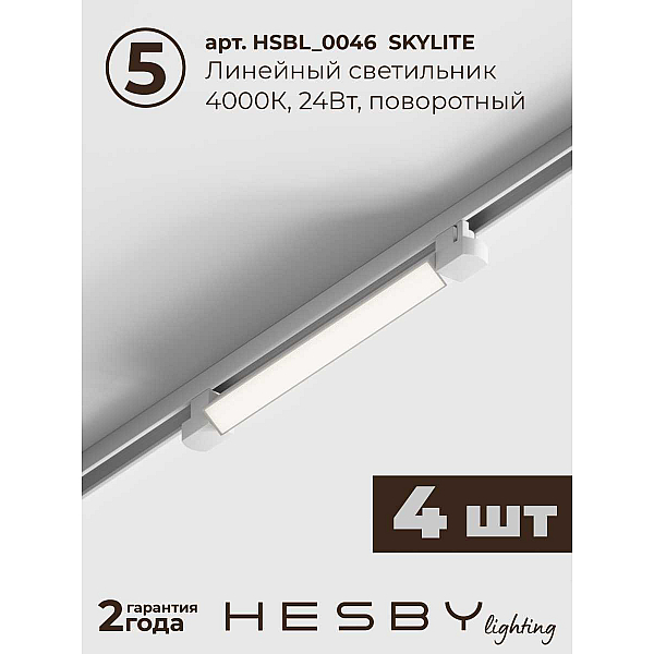 Встраиваемая однофазная трековая система Hesby Lighting Skylite №1 со светильниками HSBL_kompl_S001_VI4W4K