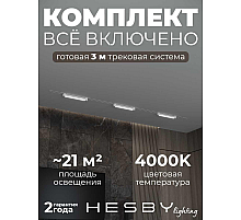 Встраиваемая однофазная трековая система Hesby Lighting Skylite №1 со светильниками HSBL_kompl_S001_VI3W4K_01