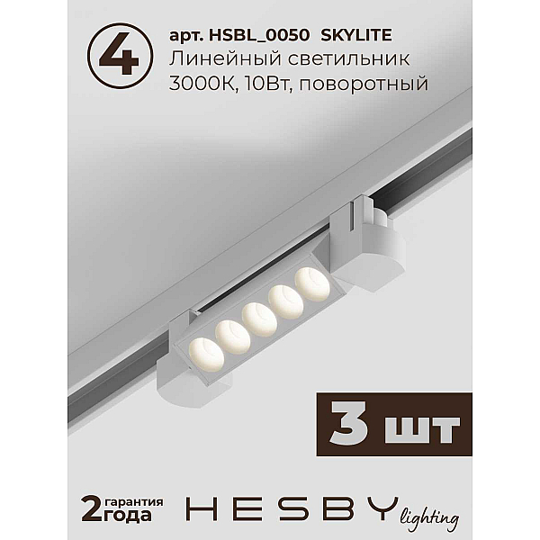 Встраиваемая однофазная трековая система Hesby Lighting Skylite №9 со светильниками HSBL_kompl_S009_VI2W3K