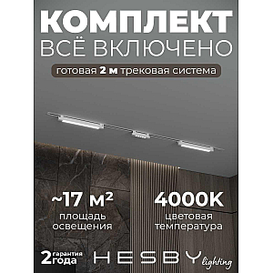 Встраиваемая однофазная трековая система Hesby Lighting Skylite №10 со светильниками HSBL_kompl_S010_VI2W4K