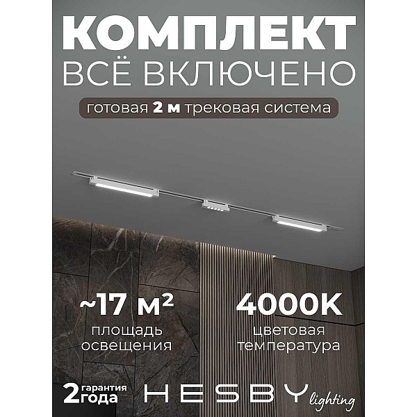 Встраиваемая однофазная трековая система Hesby Lighting Skylite №10 со светильниками HSBL_kompl_S010_VI2W4K