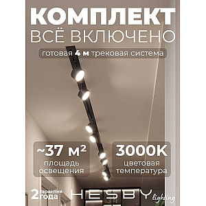 Встраиваемая однофазная трековая система Hesby Lighting Skylite №13 со светильниками HSBL_kompl_S013_VI4B3K