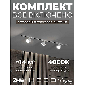 Встраиваемая однофазная трековая система Hesby Lighting Skylite №13 со светильниками HSBL_kompl_S013_VI1W4K