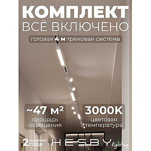 Накладная однофазная трековая система Hesby Lighting Skylite №5 со светильниками HSBL_kompl_S005_NI4W3K
