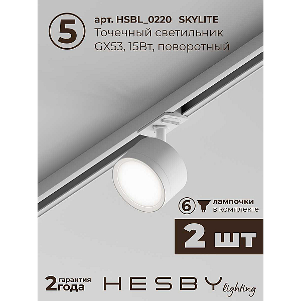 Встраиваемая однофазная трековая система Hesby Lighting Skylite №14 со светильниками HSBL_kompl_S014_VI2W4K