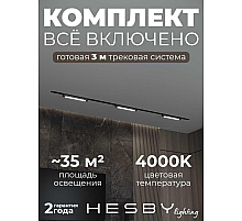 Встраиваемая однофазная трековая система Hesby Lighting Skylite №1 со светильниками HSBL_kompl_S001_VI3B4K