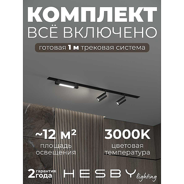 Встраиваемая однофазная трековая система Hesby Lighting Skylite №5 со светильниками HSBL_kompl_S005_VI1B3K