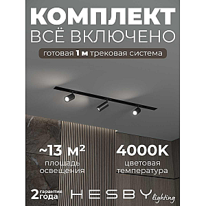 Встраиваемая однофазная трековая система Hesby Lighting Skylite №3 со светильниками HSBL_kompl_S003_VI1B4K