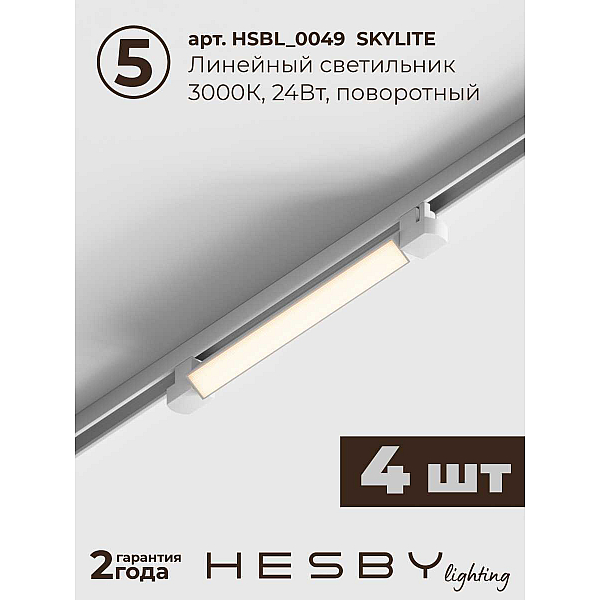 Встраиваемая однофазная трековая система Hesby Lighting Skylite №1 со светильниками HSBL_kompl_S001_VI4W3K