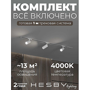 Встраиваемая однофазная трековая система Hesby Lighting Skylite №3 со светильниками HSBL_kompl_S003_VI1W4K