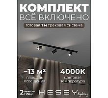 Накладная однофазная трековая система Hesby Lighting Skylite №3 со светильниками HSBL_kompl_S003_NI1B4K