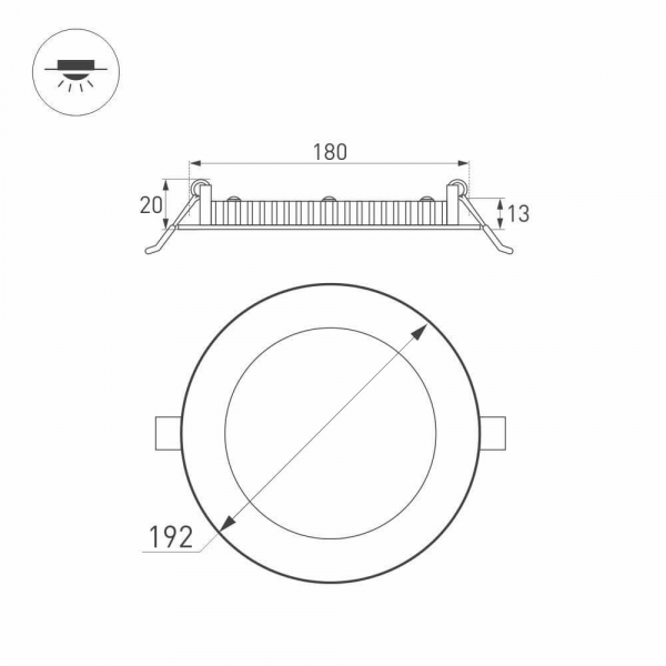 Встраиваемый светодиодный светильник Arlight DL-192M-18W Day White 020115 Встраиваемый светодиодный светильник Arlight DL-192M-18W Day White 020115