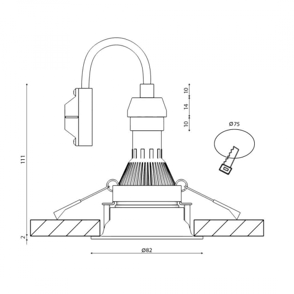Встраиваемый светильник DesignLed DL-MJ-1003G-W 002963 Встраиваемый светильник DesignLed DL-MJ-1003G-W 002963